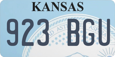 KS license plate 923BGU