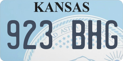 KS license plate 923BHG