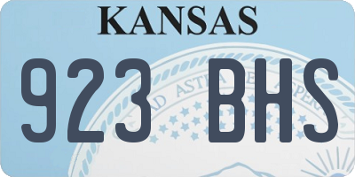 KS license plate 923BHS