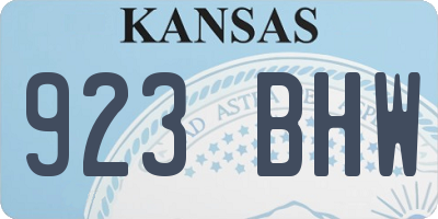 KS license plate 923BHW