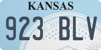 KS license plate 923BLV