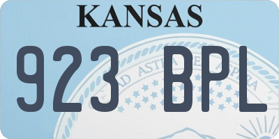 KS license plate 923BPL