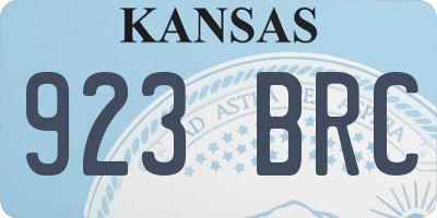 KS license plate 923BRC