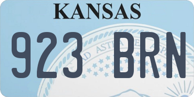 KS license plate 923BRN