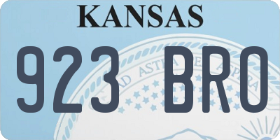 KS license plate 923BRO