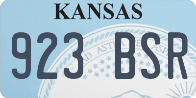 KS license plate 923BSR