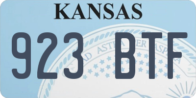 KS license plate 923BTF