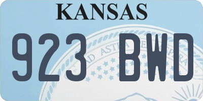 KS license plate 923BWD