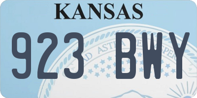 KS license plate 923BWY