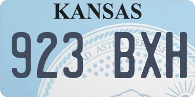 KS license plate 923BXH