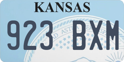 KS license plate 923BXM