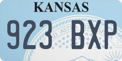 KS license plate 923BXP