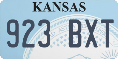 KS license plate 923BXT