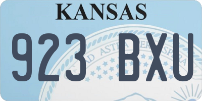 KS license plate 923BXU