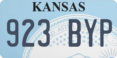 KS license plate 923BYP
