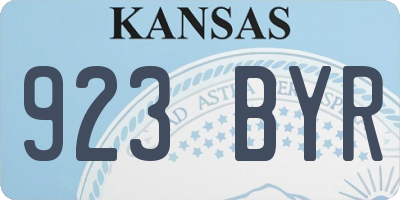 KS license plate 923BYR