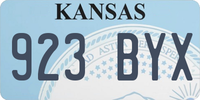 KS license plate 923BYX