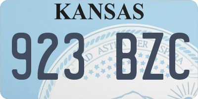 KS license plate 923BZC