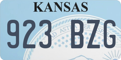 KS license plate 923BZG