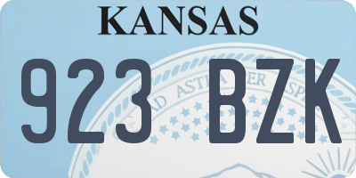 KS license plate 923BZK