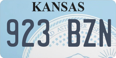 KS license plate 923BZN