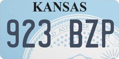 KS license plate 923BZP