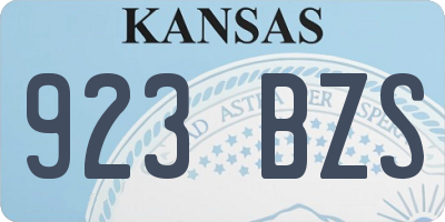 KS license plate 923BZS