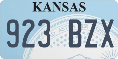 KS license plate 923BZX