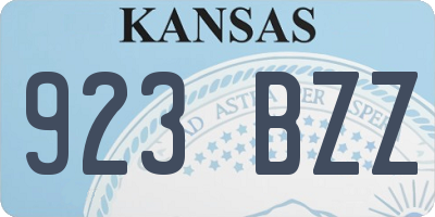 KS license plate 923BZZ