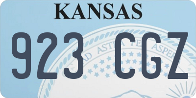 KS license plate 923CGZ