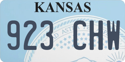 KS license plate 923CHW