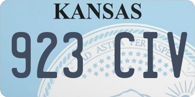 KS license plate 923CIV