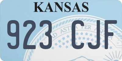 KS license plate 923CJF