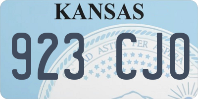 KS license plate 923CJO