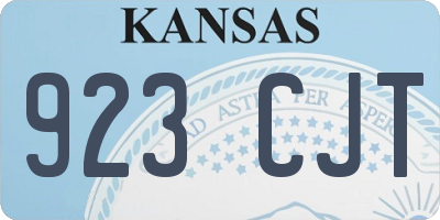 KS license plate 923CJT