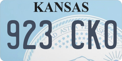 KS license plate 923CKO