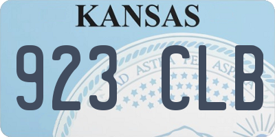 KS license plate 923CLB
