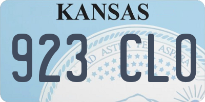 KS license plate 923CLO