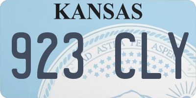 KS license plate 923CLY