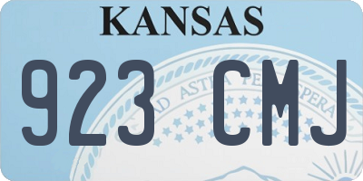 KS license plate 923CMJ