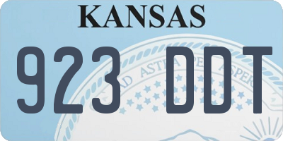 KS license plate 923DDT