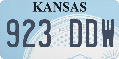 KS license plate 923DDW