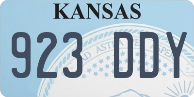 KS license plate 923DDY