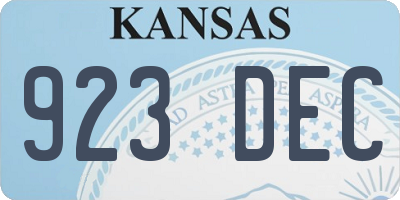 KS license plate 923DEC
