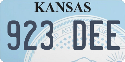 KS license plate 923DEE
