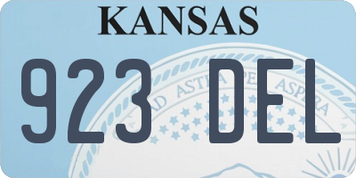KS license plate 923DEL