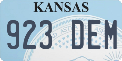 KS license plate 923DEM
