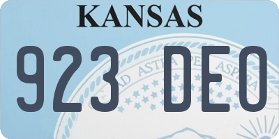 KS license plate 923DEO