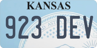 KS license plate 923DEV
