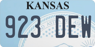 KS license plate 923DEW